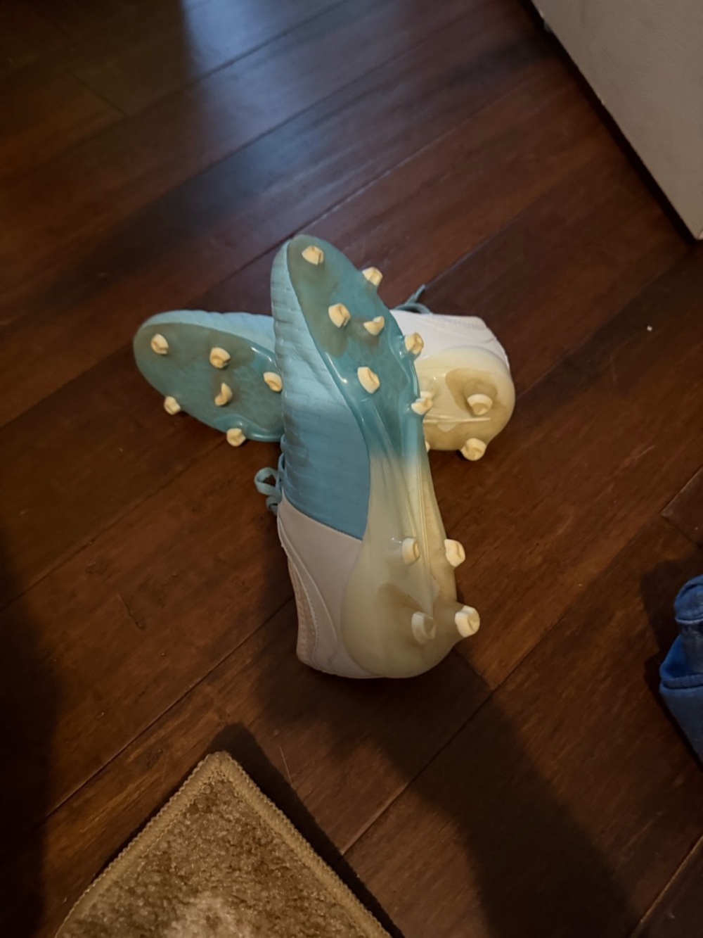 Light Blue and White Soccer Cleats - Picture 2 of 4